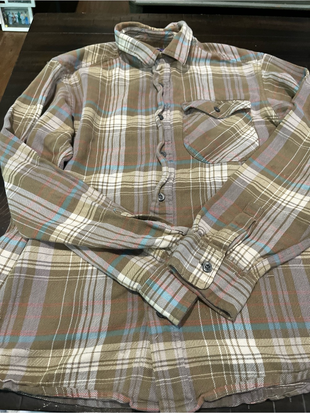 PATAGONIA Men’s Flannel Organic Cotton Plaid Long Sleeve Button Up Shirt , Sz M